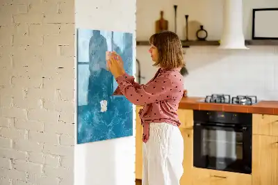 Magnetisch glazen memobord voor aan de muur met afbeelding van een oceaan