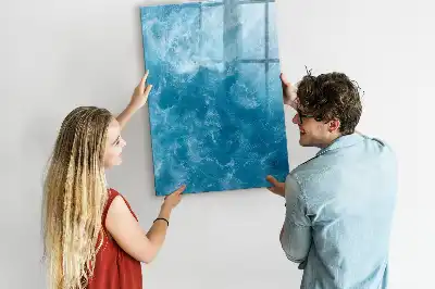 Magnetisch glazen memobord voor aan de muur met afbeelding van een oceaan