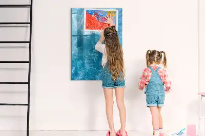 Magnetisch glazen memobord voor aan de muur met afbeelding van een oceaan