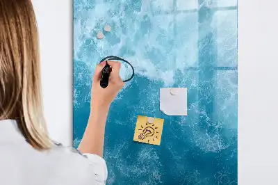 Magnetisch glazen memobord voor aan de muur met afbeelding van een oceaan