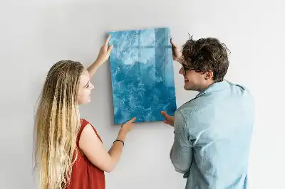 Magnetisch glazen memobord voor aan de muur met afbeelding van een oceaan