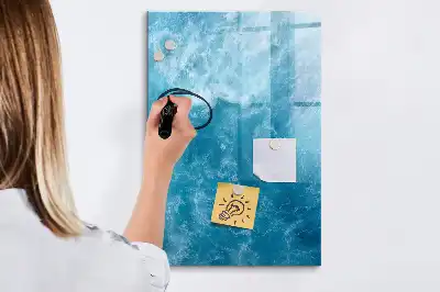 Magnetisch glazen memobord voor aan de muur met afbeelding van een oceaan