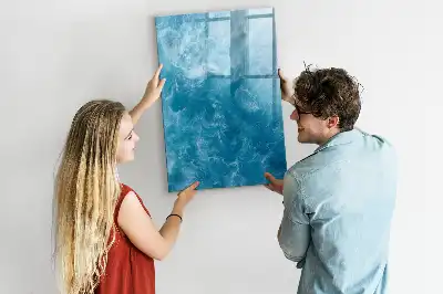 Magnetisch glazen memobord voor aan de muur met afbeelding van een oceaan