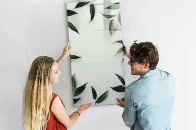 Glazen magneetbord met print van groene bladeren