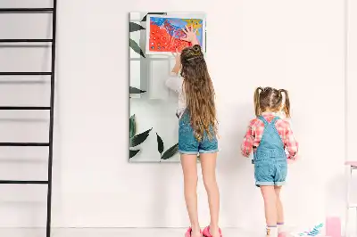 Glazen magneetbord met print van groene bladeren