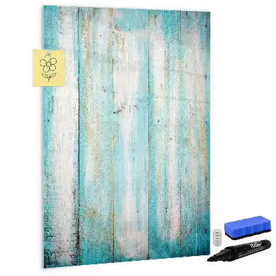 Magnetisch memobord van glas in vintage houtstijl