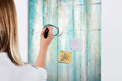 Magnetisch memobord van glas in vintage houtstijl