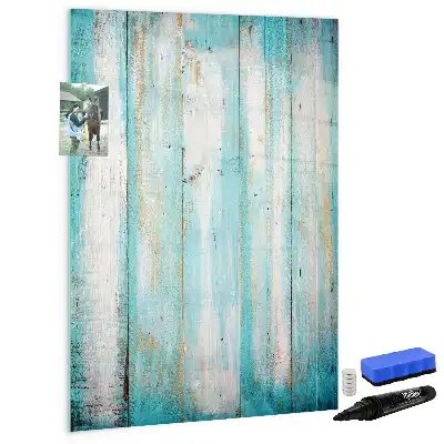 Magnetisch memobord van glas in vintage houtstijl