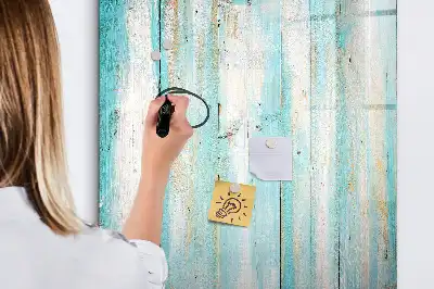 Magnetisch memobord van glas in vintage houtstijl