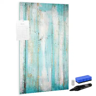 Magnetisch memobord van glas in vintage houtstijl