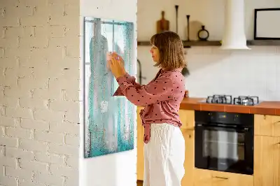Magnetisch memobord van glas in vintage houtstijl
