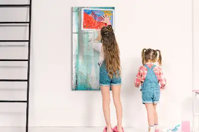 Magnetisch memobord van glas in vintage houtstijl