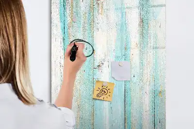 Magnetisch memobord van glas in vintage houtstijl