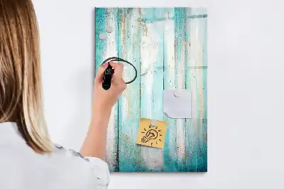 Magnetisch memobord van glas in vintage houtstijl