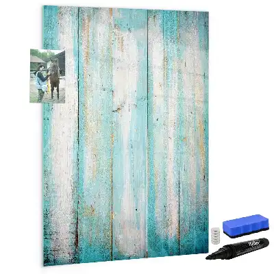Magnetisch memobord van glas in vintage houtstijl