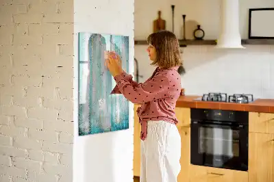 Magnetisch memobord van glas in vintage houtstijl