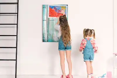 Magnetisch memobord van glas in vintage houtstijl