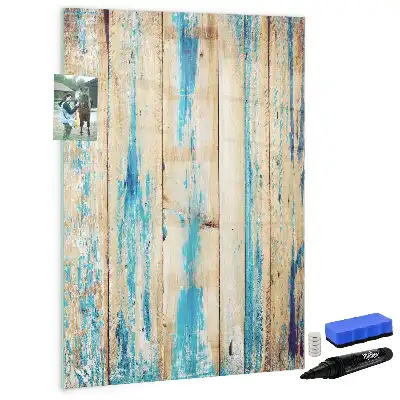 Glazen magneetbord met print van antiek hout