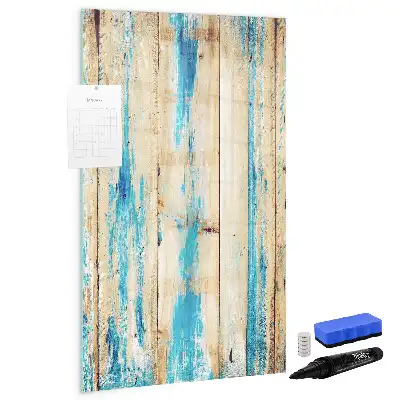 Glazen magneetbord met print van antiek hout