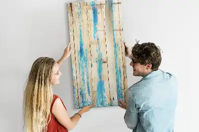 Glazen magneetbord met print van antiek hout