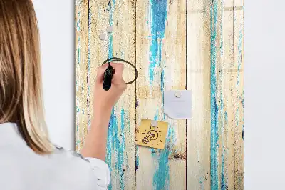 Glazen magneetbord met print van antiek hout