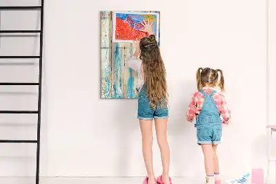Glazen magneetbord met print van antiek hout
