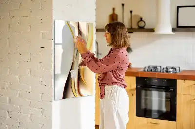 Magnetisch memobord van glas met abstracte gouden golf