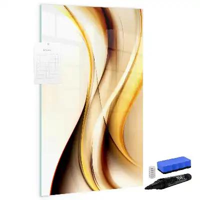 Magnetisch memobord van glas met abstracte gouden golf