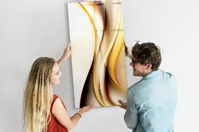 Magnetisch memobord van glas met abstracte gouden golf