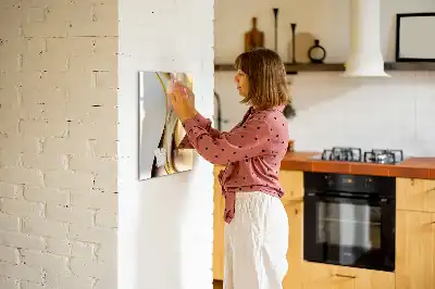 Magnetisch memobord van glas met abstracte gouden golf