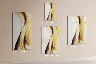 Magnetisch memobord van glas met abstracte gouden golf
