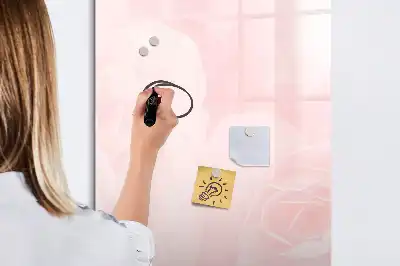 Glazen magneetbord met decoratieve rozenprint