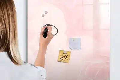 Glazen magneetbord met decoratieve rozenprint