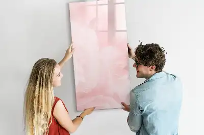 Glazen magneetbord met decoratieve rozenprint