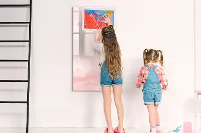Glazen magneetbord met decoratieve rozenprint