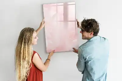 Glazen magneetbord met decoratieve rozenprint