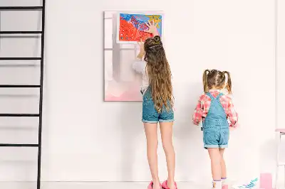 Glazen magneetbord met decoratieve rozenprint