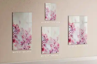 Magnetisch glazen memobord met lente bloemen design