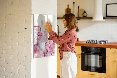 Magnetisch glazen memobord met lente bloemen design