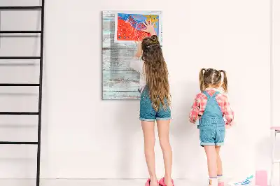 Magnetisch memobord van glas voor aan de muur in pastelkleuren