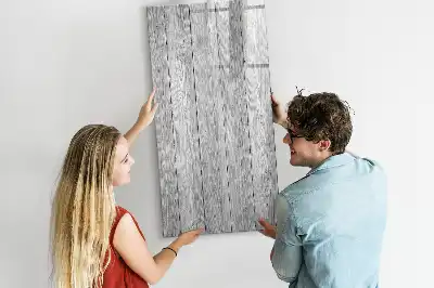 Glazen magneetbord met decoratieve print uitgevoerd op houten planken