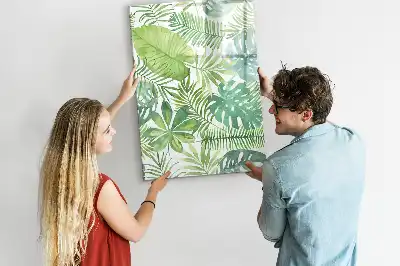 Magnetisch memobord van glas met aquarel bladeren