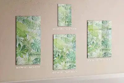 Magnetisch memobord van glas met aquarel bladeren