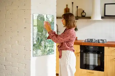 Magnetisch memobord van glas met aquarel bladeren