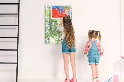 Magnetisch memobord van glas met aquarel bladeren