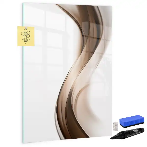 Glazen magneetbord met decoratieve print golf abstractie