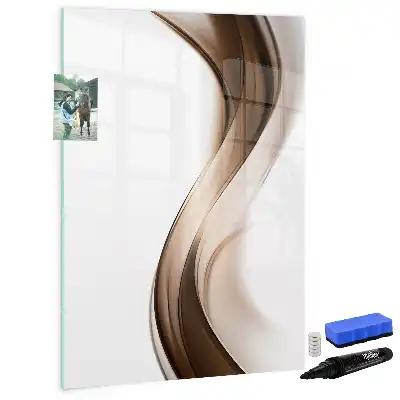 Glazen magneetbord met decoratieve print golf abstractie