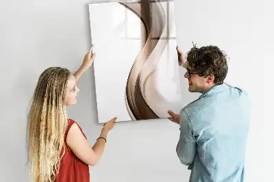 Glazen magneetbord met decoratieve print golf abstractie