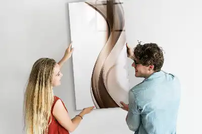 Glazen magneetbord met decoratieve print golf abstractie