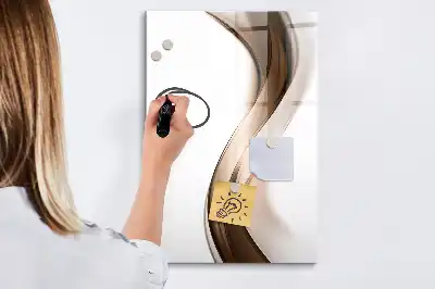 Glazen magneetbord met decoratieve print golf abstractie